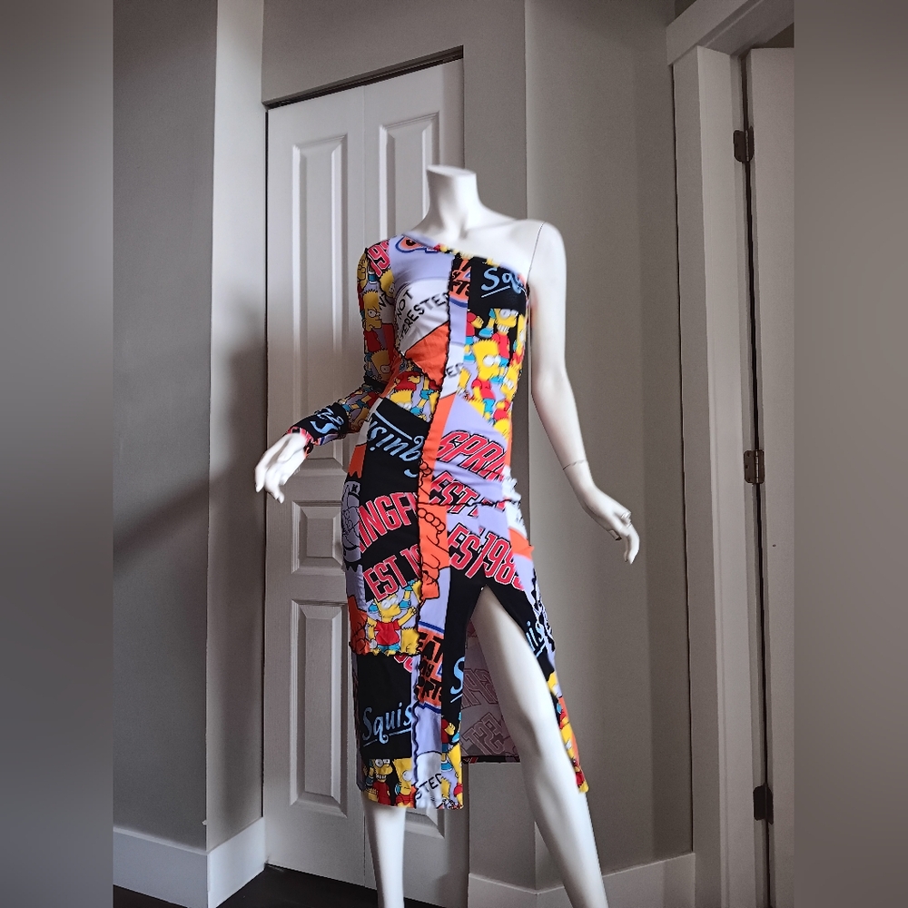 Colorful Graphic Print Dress